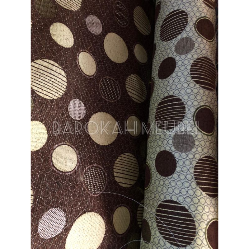 KAIN CHENIL // KAIN SOFA METERAN // KAIN KURSI TERBAIK // MOTIF BULAT-BULAT (0,5 meter)