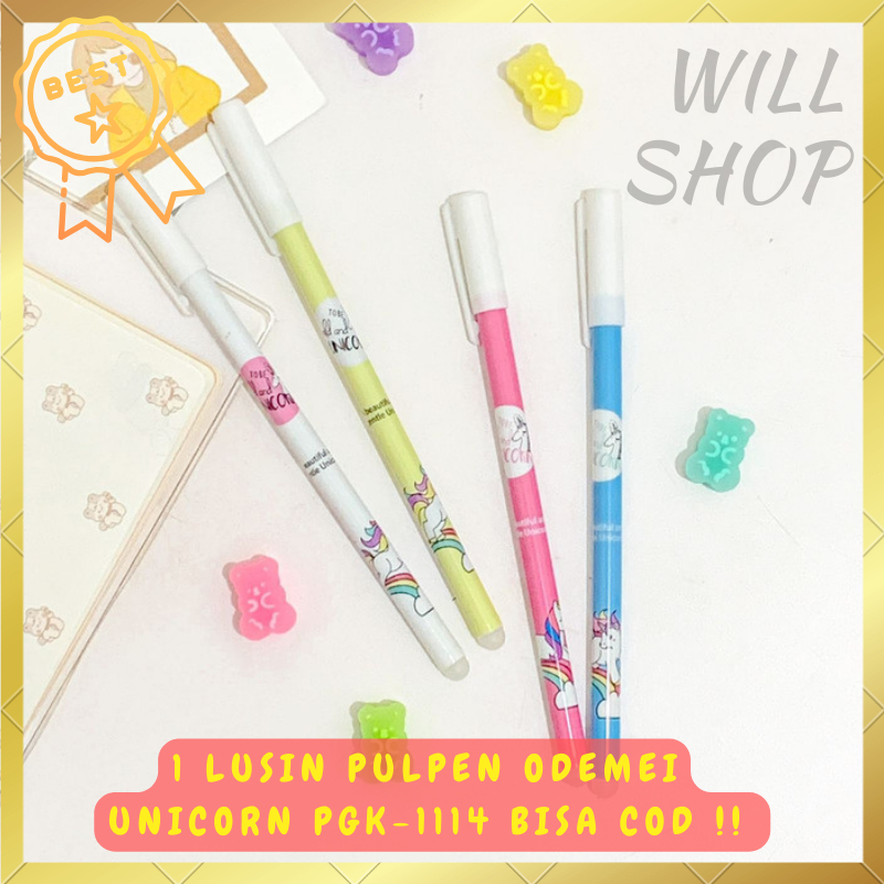 

READY LUSINAN / 12 PCS PULPEN ODEMEI UNICORN PGK-1114 / TINTA HITAM BISA DI HAPUS / ALAT TULIS SEKOLAH KANTOR TERBARU DAN TERMURAH