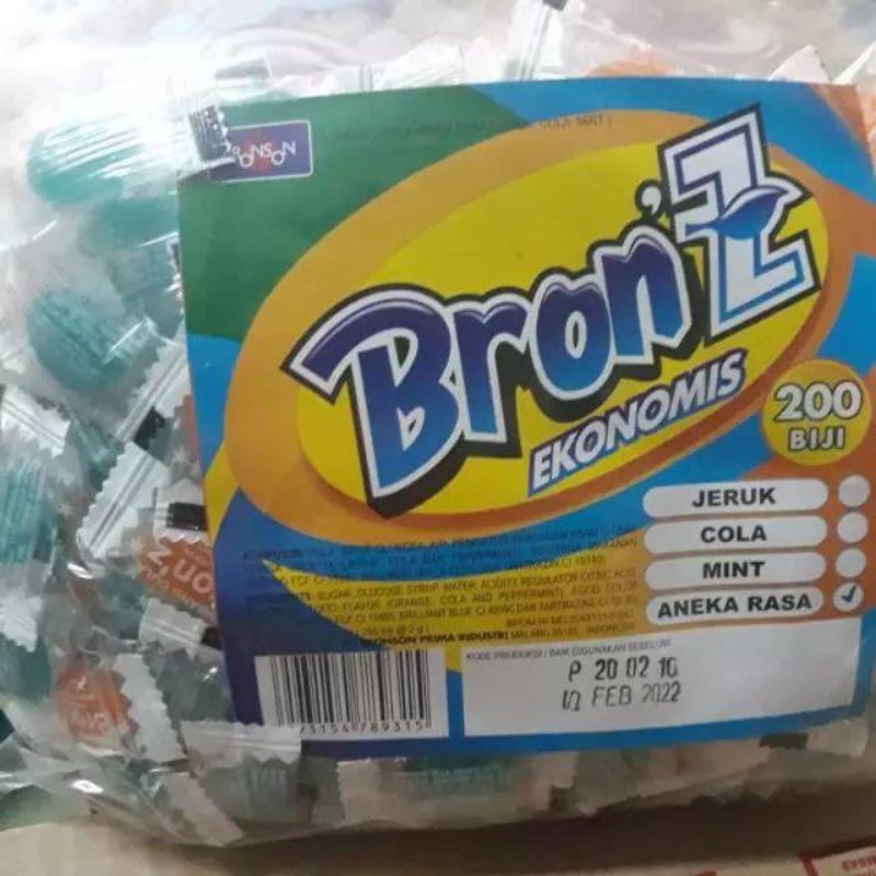 

permen BRON'Z 1 pack isi 200 biji BRON'Z brons aneka rasa bronson