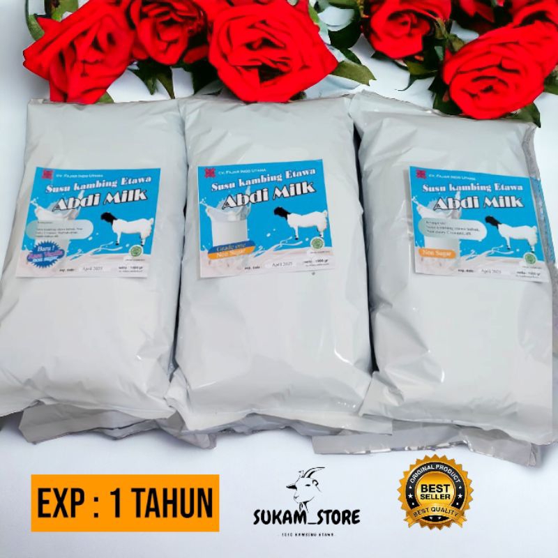 

susu kambing etawa Abdi Milk | NON SUGAR/TANPA GULA | kemasan alumunium foil isi 1000gr / 1kg