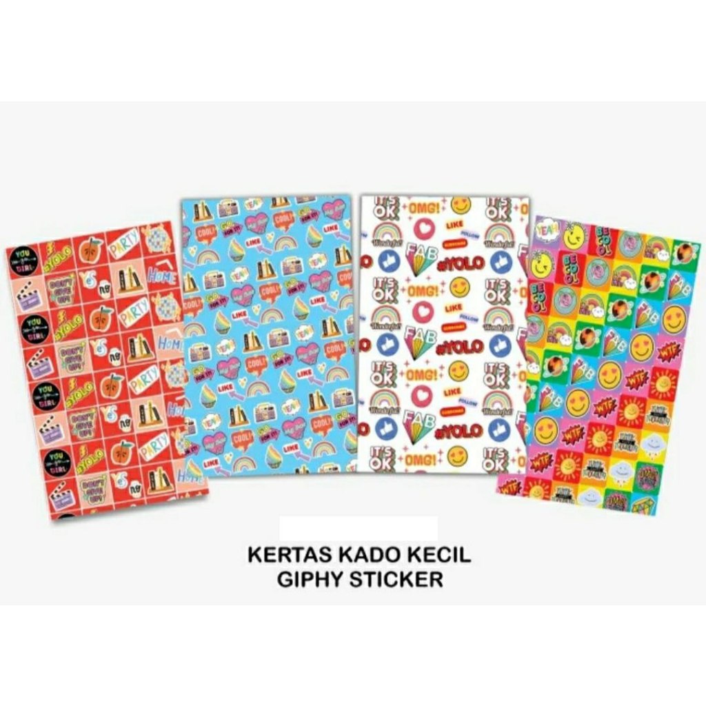 

Kertas Kado KIKY / Bungkus kado Motif random - 1 lembar - Fancy