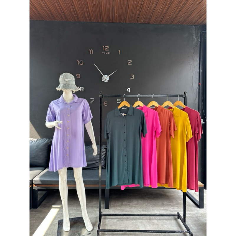 DASTER FULL KANCING TANGAN PENDEK POLOS