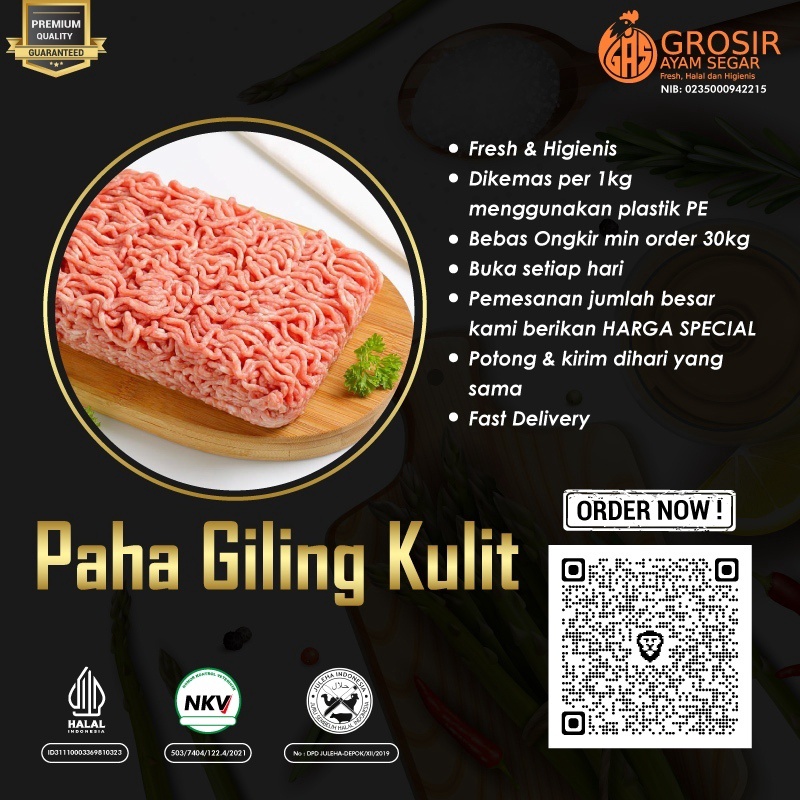 

DISKON BRANDS FESTIVAL Daging Ayam Giling Paha Dengan Kulit 1kg buruan