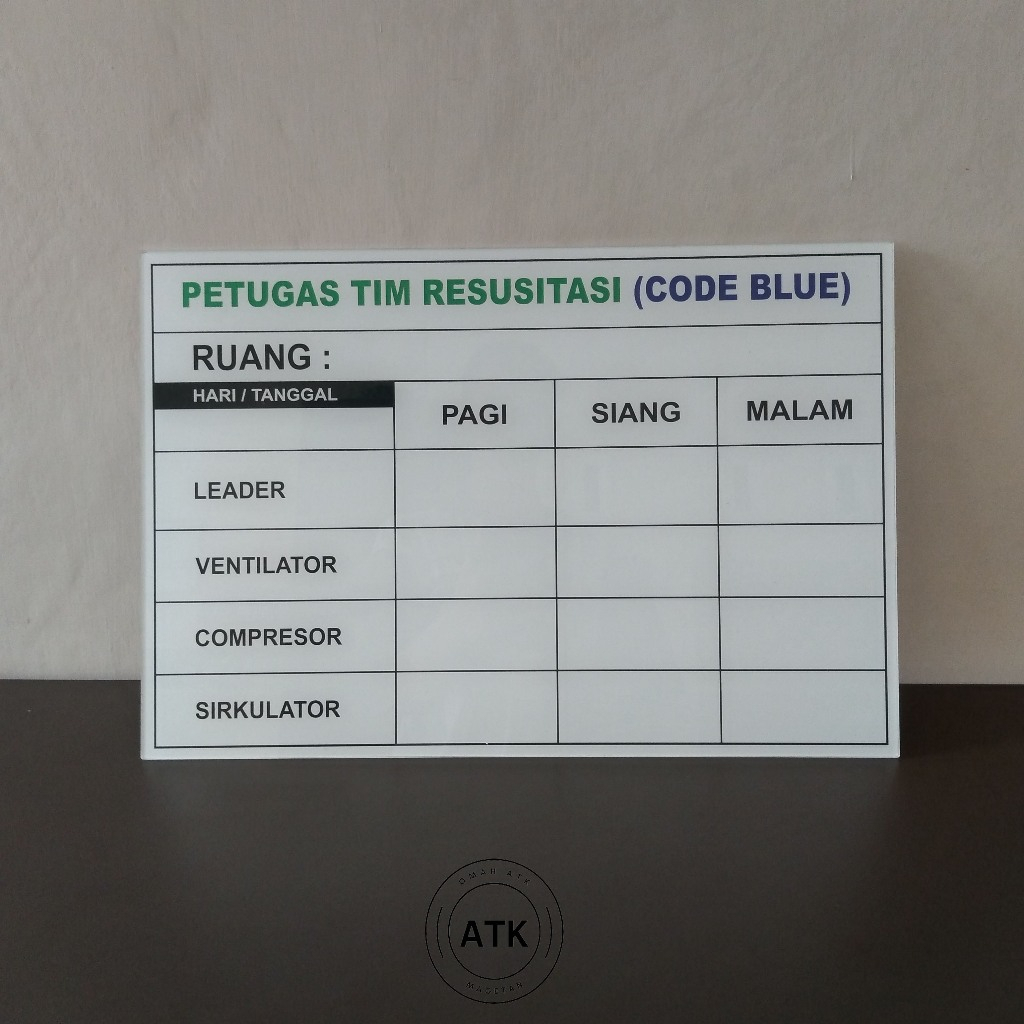 

Akrilik Code Blue - Petugas Tim Resusitasi - Jadwal Code Blue