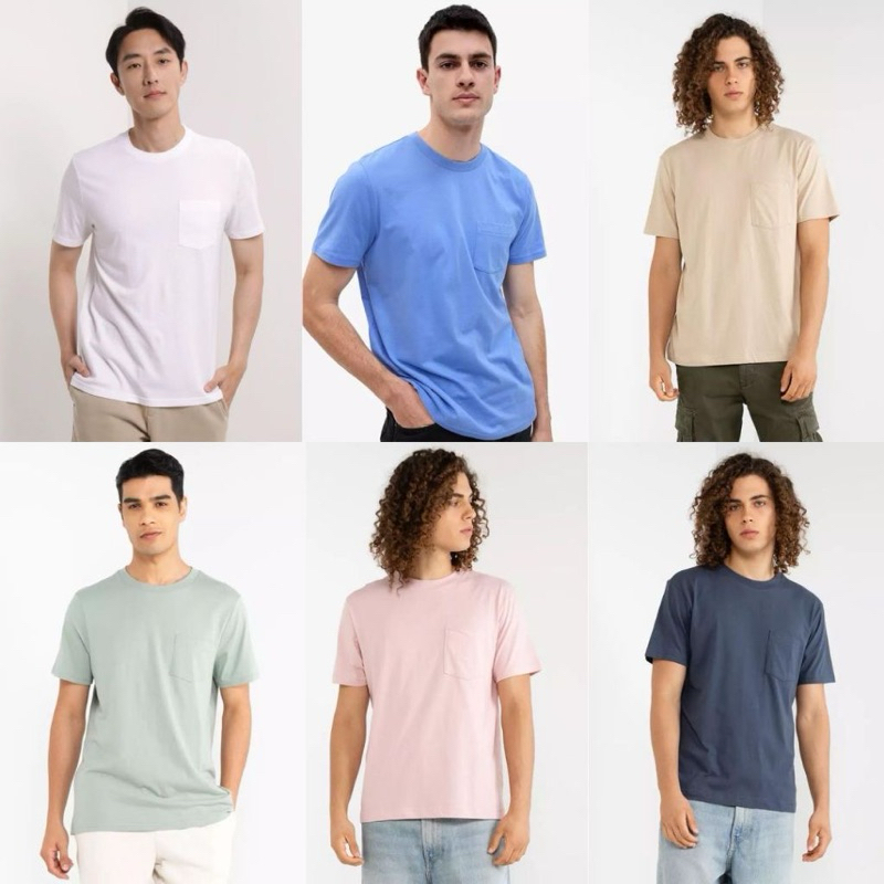 Tshist Pocket Gap Men - Kaos Pria Kantong Warna Polos