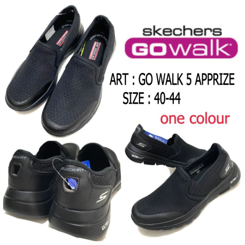 Sepatu Slip On Pria Skechers Go Walk 5 Apprized Man Black 40-44 Free box