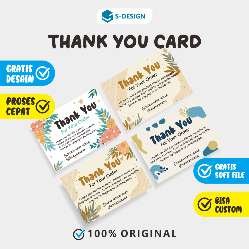 

Thank You Card / Kartu Ucapan / Thanks Card / Thank You Card Custom / Thank You Card Olshop / Card / Ulang Tahun