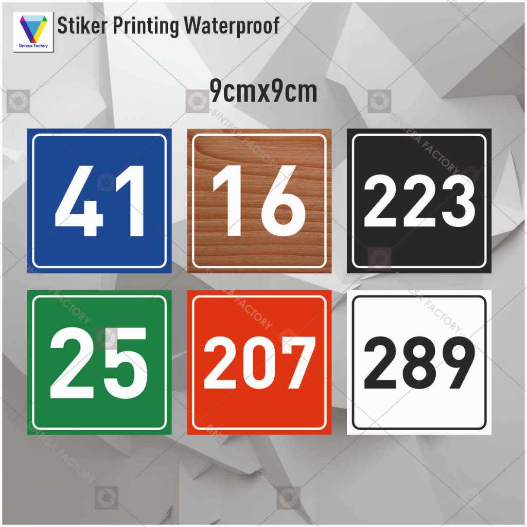 

Stiker Angka Stiker Noor Nomor Kost Rumah Loker dll 9cm R 01