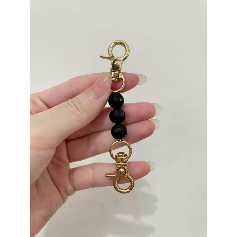 [CHELEEN] Tali Tas Mutiara Strap Tali Tas Mutiara Hitam Cantolan Extender Tas Pearl Hitam 10mm Kait 