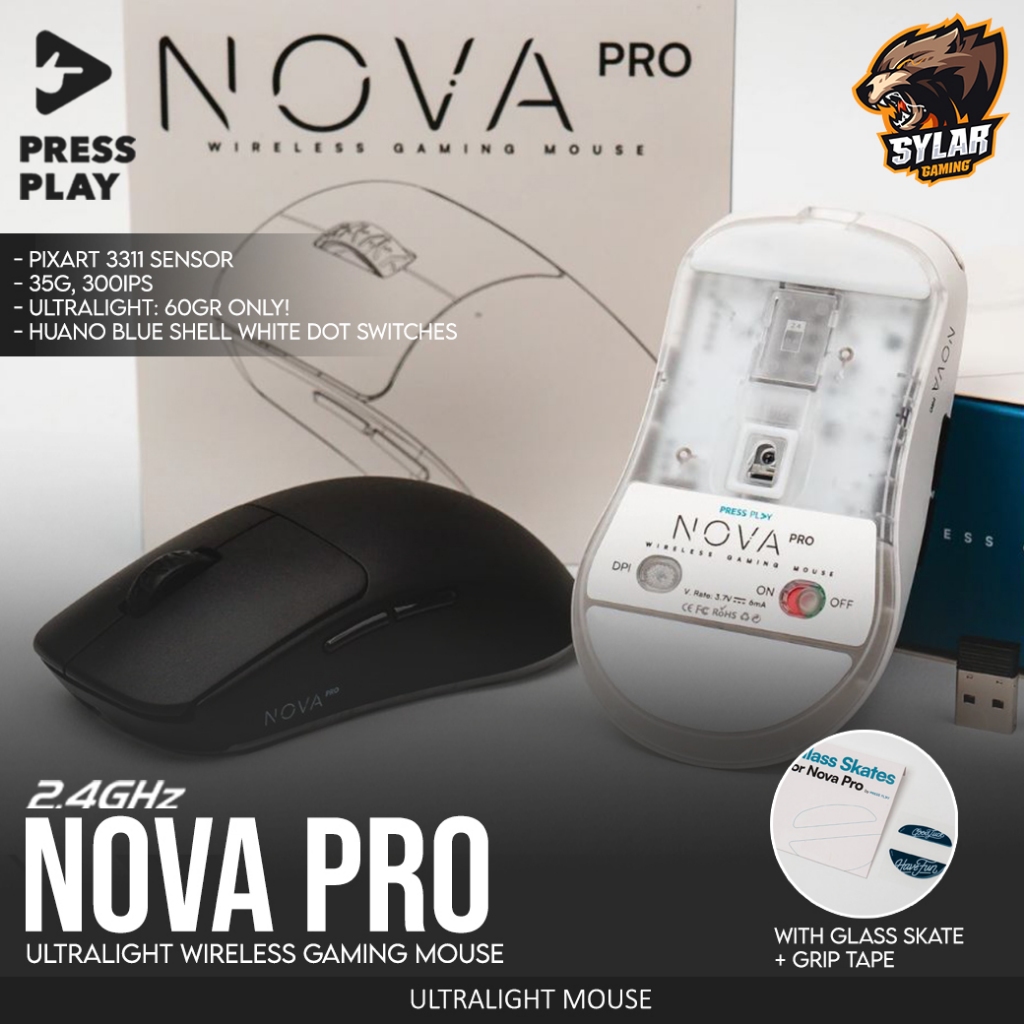 Press Play Nova Pro Lightweight Wireless Gaming Mouse
