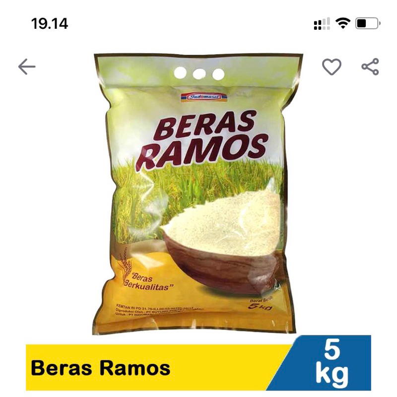 

BERAS 5KG RAMOS INDOMARET