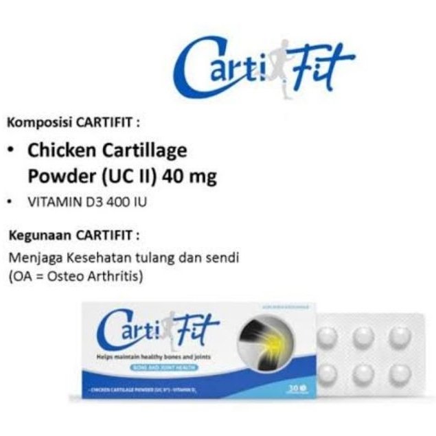 Cartifit 30 Tablet - Chicken Cartilage Powder + Vitamin D3 400 Kesehatan Tulang & Sendi