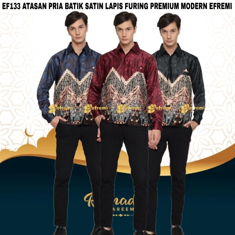 ATASAN PRIA FORMAL/KEMEJA PRIA PREMIUM/KEMEJA PESTA SATIN/KEMEJA PESTA BATIK SATIN/KEMEJA PARTY LENG