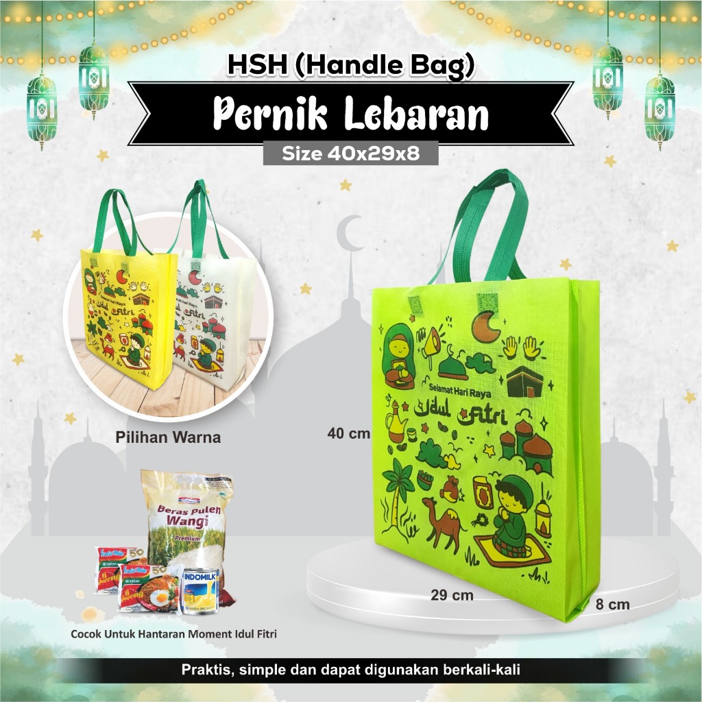 

Tas Spunbond Lebaran Idul Fitri Goodie Bag Idul Fitri Lebaran Tas Hari Raya Idul Fitri Lebaran 40x29x08
