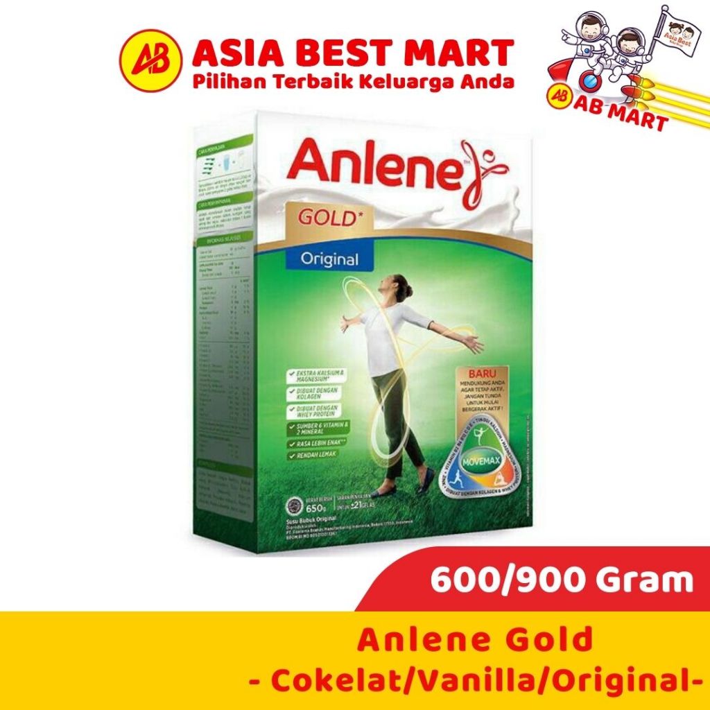 

Anlene Gold 600gr 900gr Vanilla Chocolate Original Susu Bubuk Nutrisi Tinggi Kalsium