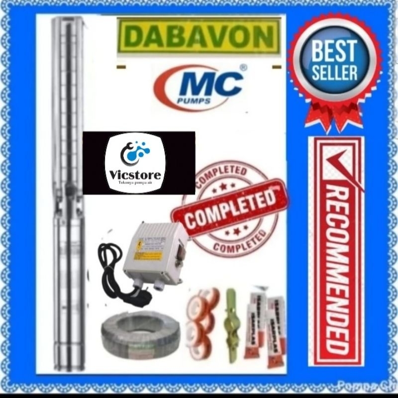 Pompa satelit/submersible 4" Dabavon/Nasional mc 2 hp kabel stainless