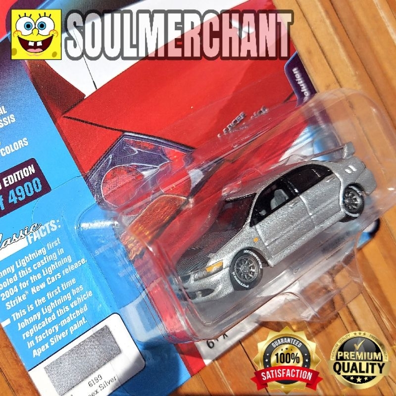 JOHNNY LIGHTNING 2004 MITSUBISHI LANCER EVOLUTION SILVER - HONDA CIVIC EF NOVA ACCORD