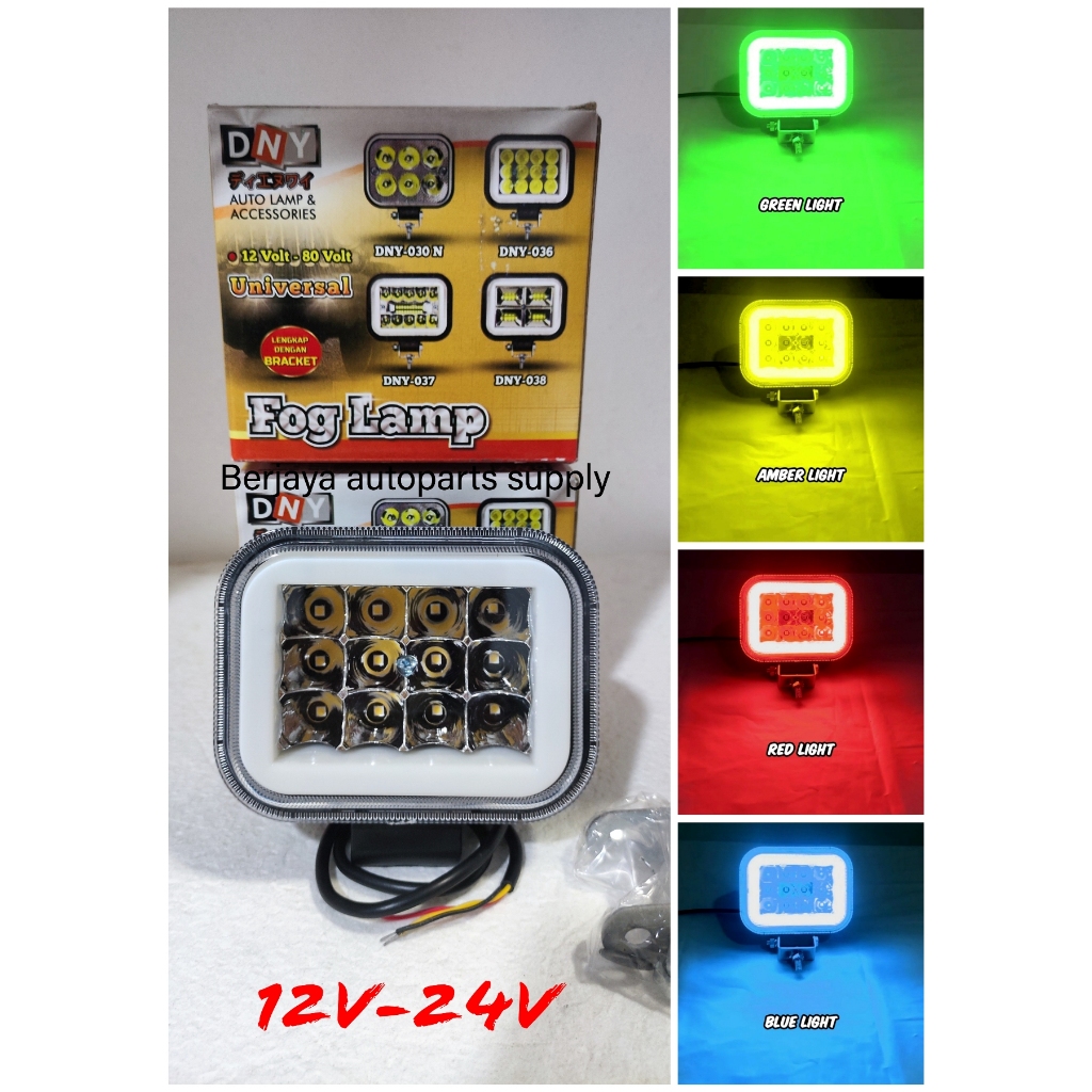 Lampu Tembak Sorot LED 12 Mata 12V-24V Petak Motor Mobil Truk