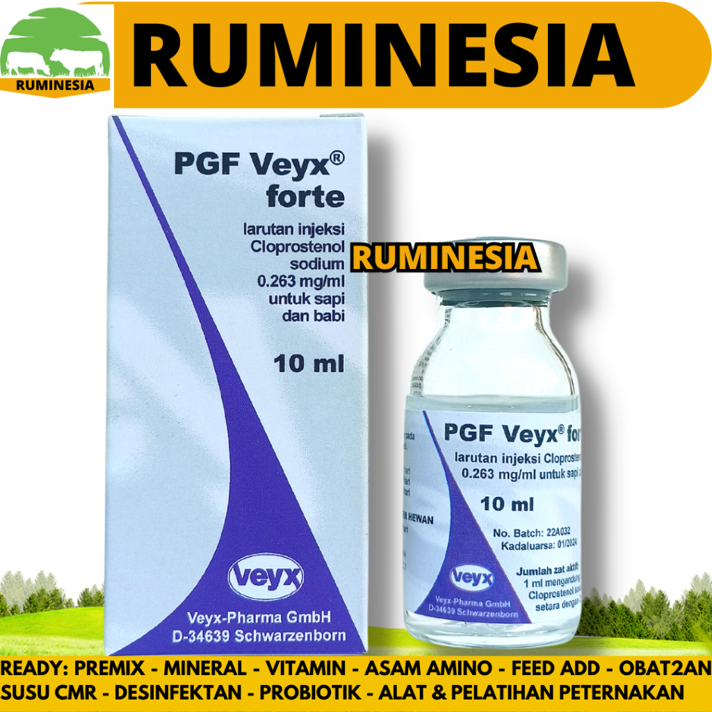 PGF VEYX FORTE 10ML - Obat Birahi Prostaglandin PGF2ALFA Hewan Sapi Kambing Domba Babi dll