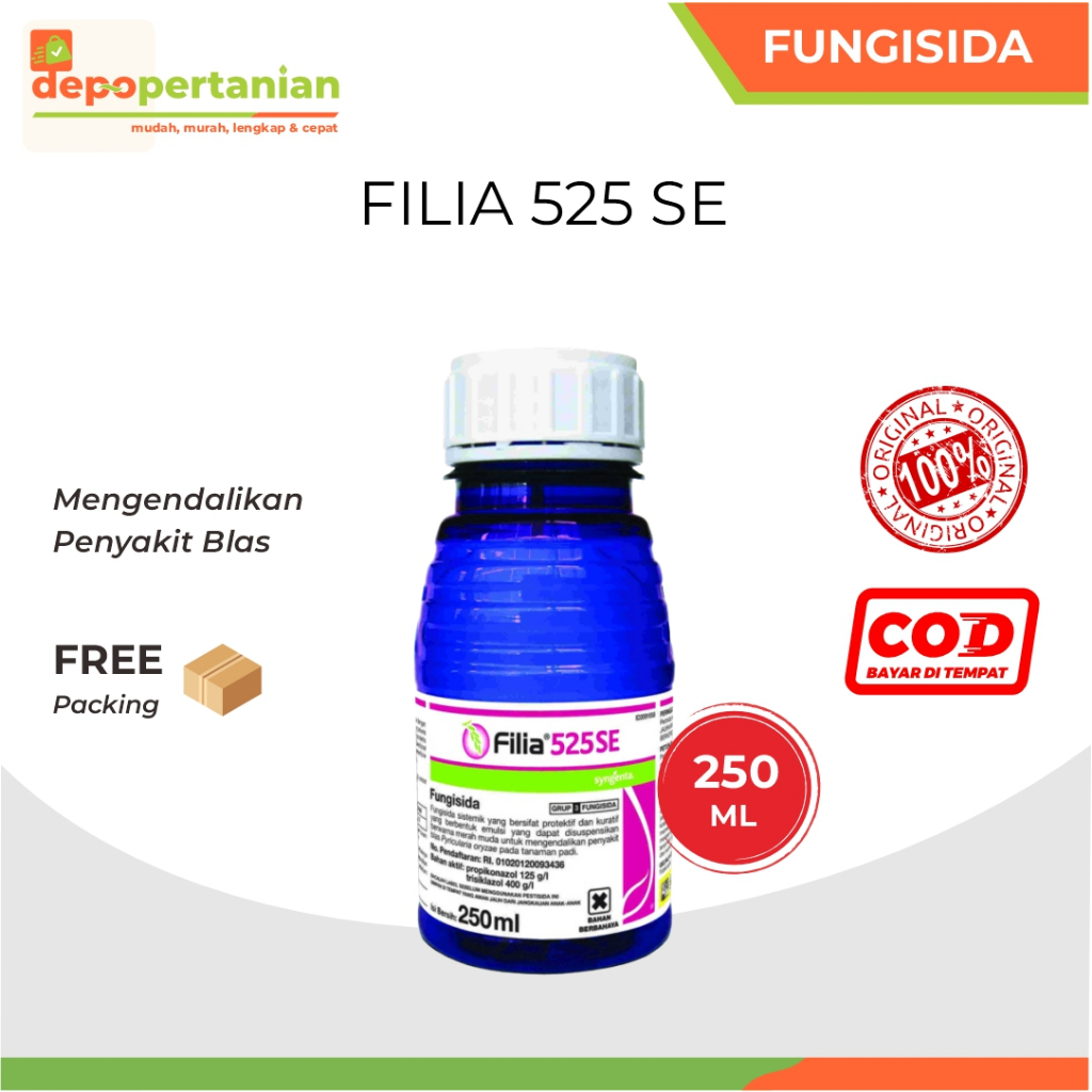 Depo Pertanian - Fungisida Filia 250ml Original Obat Pembasmi Penyakit Blas Pada Tanaman Padi FILIA 