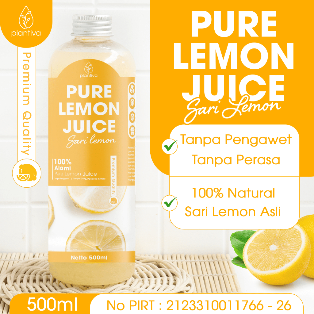 

PLANTIVA | SARI LEMON MURNI 100% PREMIUM | PLANTIVA PURE LEMON JUICE ORGANIK | AIR LEMON ASLI ALAMI | MINUMAN DIET SEHAT