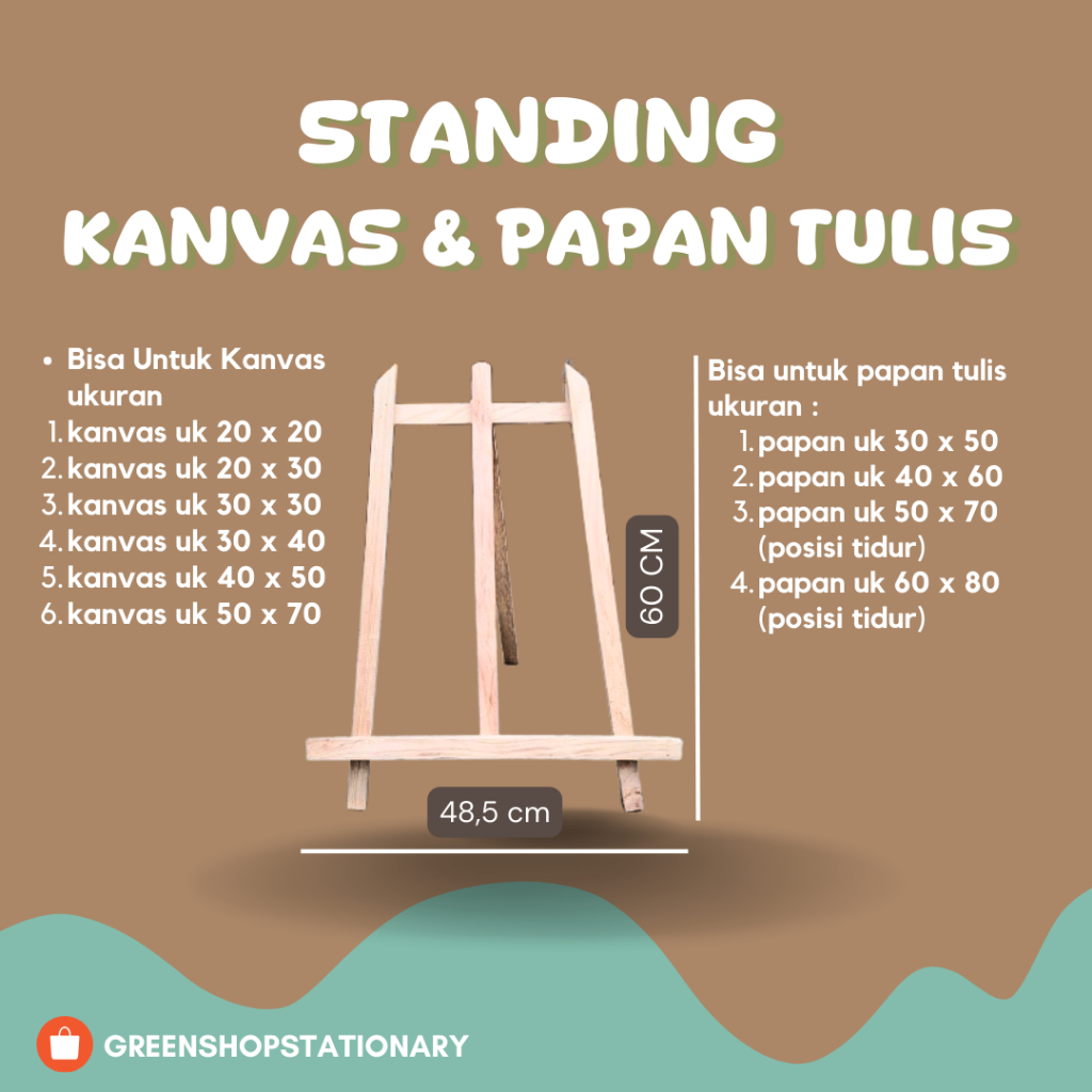 

STANDING KAYU UNTUK KANVAS/ PAPAN TULIS STANDING ENGSEL TRINITY