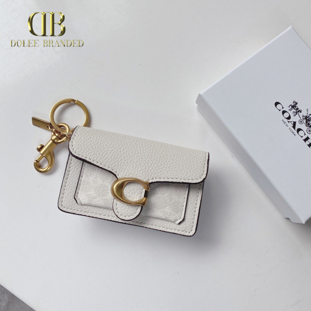 Coach Mini Tabby Bag Charm In Colorblock Signature Canvas - White Motif (CH 1616)