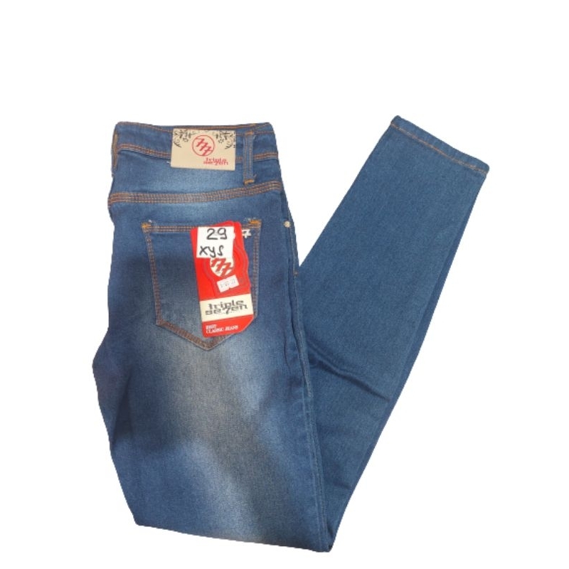 celana panjang jeans wanita 777 triple se7en