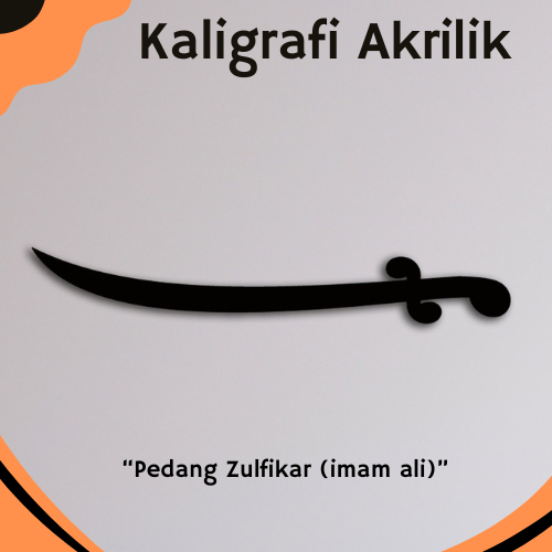 HIASAN DINDING KALIGRAFI AKRILIK ISLAMI ( PEDANG ZULFIKAR IMAM ALI ) TERMURAH