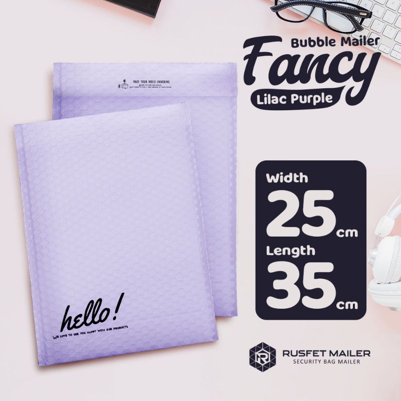 

AMPLOP BUBBLE MAILER ENVELOPE BUBBLE PACKING OLSHOP LIGHT PURPLE 25X35