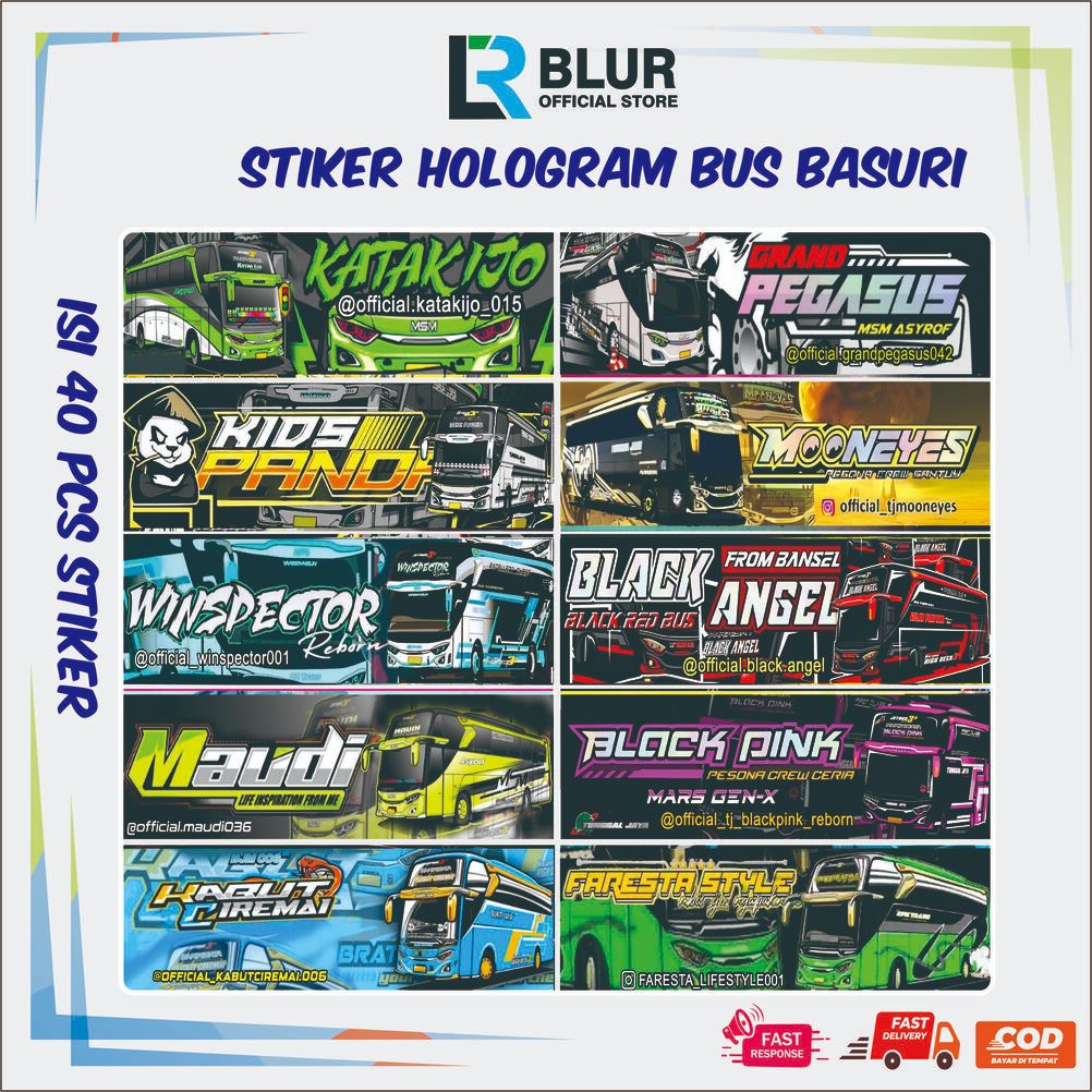 

Sticker Viral Bus Mania Basuri Hologram Isi 40 Pcs