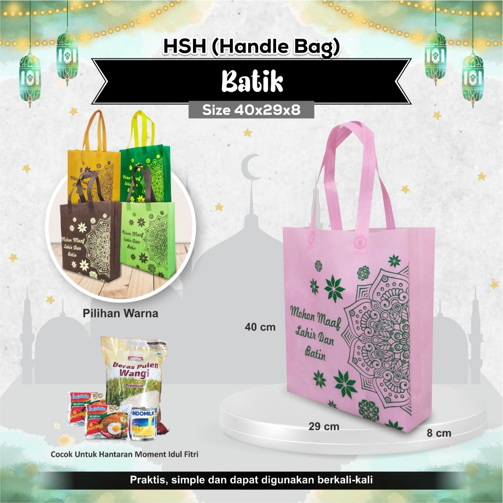 

[LEBARAN] Tas Spunbond Lebaran | Tas Hampers Idul Fitri | Batik 40x29x08