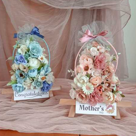 MINI STANDING FLOWER | bunga ucapan | bunga papan  mini | bunga artificial | kado ulang tahun | kado