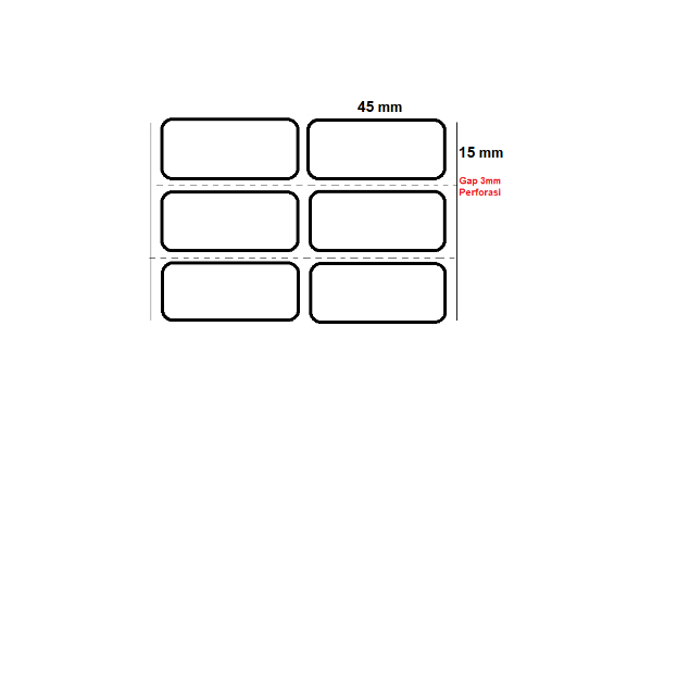 

Yupo 45x15mm 2 Line 5000pcs Gap 3mm Perforasi, Core 1