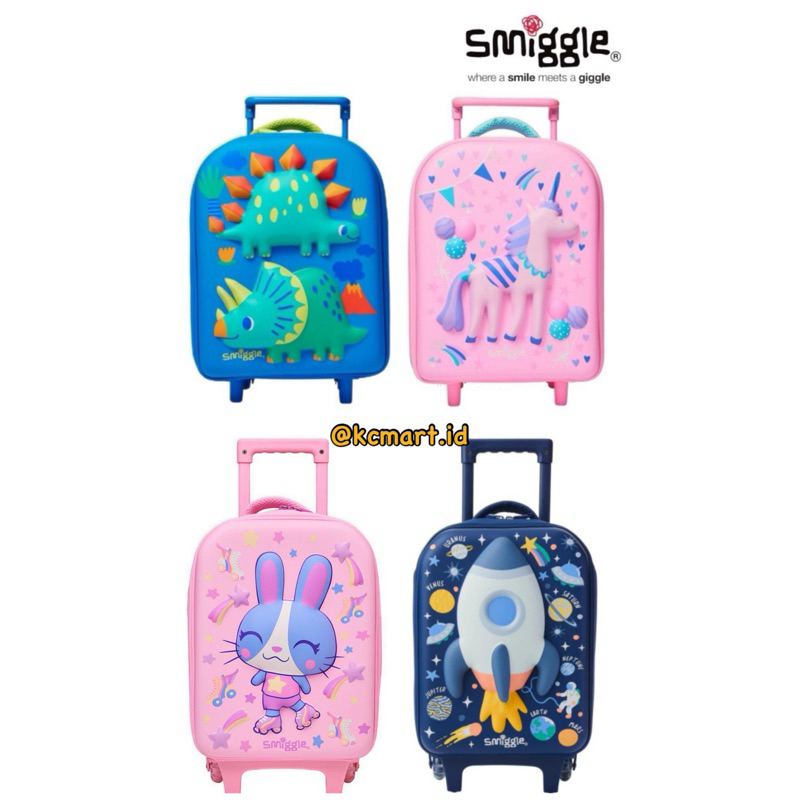 Smiggle Hard Top Trolley Unicorn Dino Grade Ori Trolley Bag Tas Smiggle