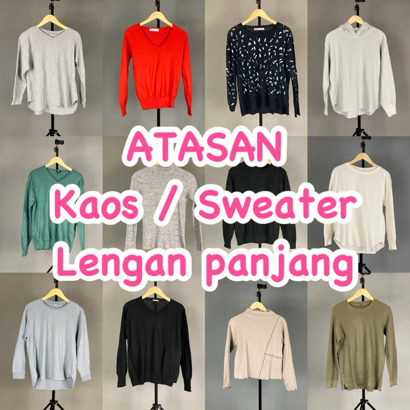 Atasan kaos wanita lengan panjang // kaos atau sweater lengan panjang