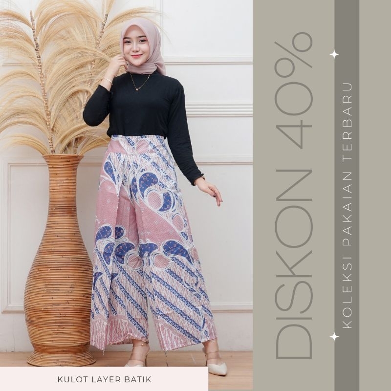 

Nycyta Home Celana Kulot Batik Model Layer Tumpuk Model