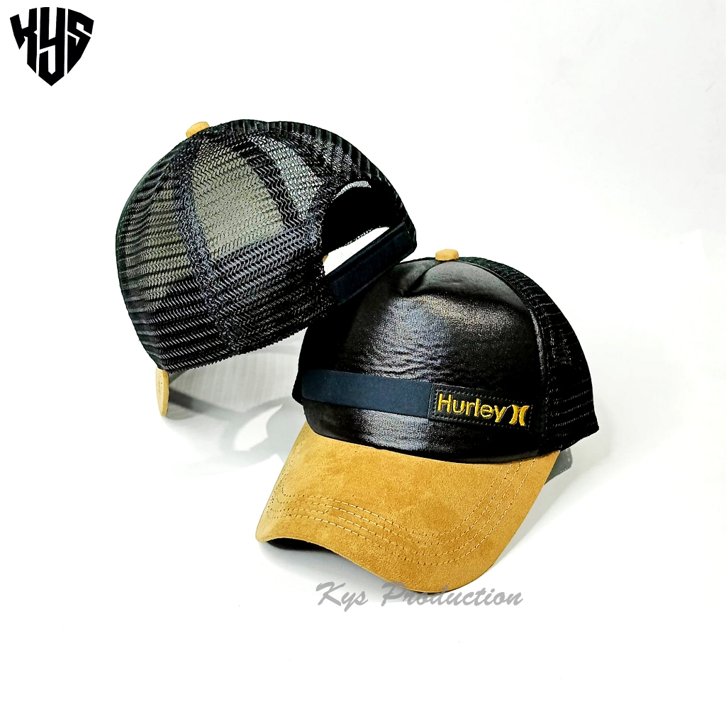 TOPI JARING METALIK SUEDE BORDIR PREMIUM-TOPI TRUCKER KEKINAN-TOPI JARING PRIA WANITA VISOR SUEDE