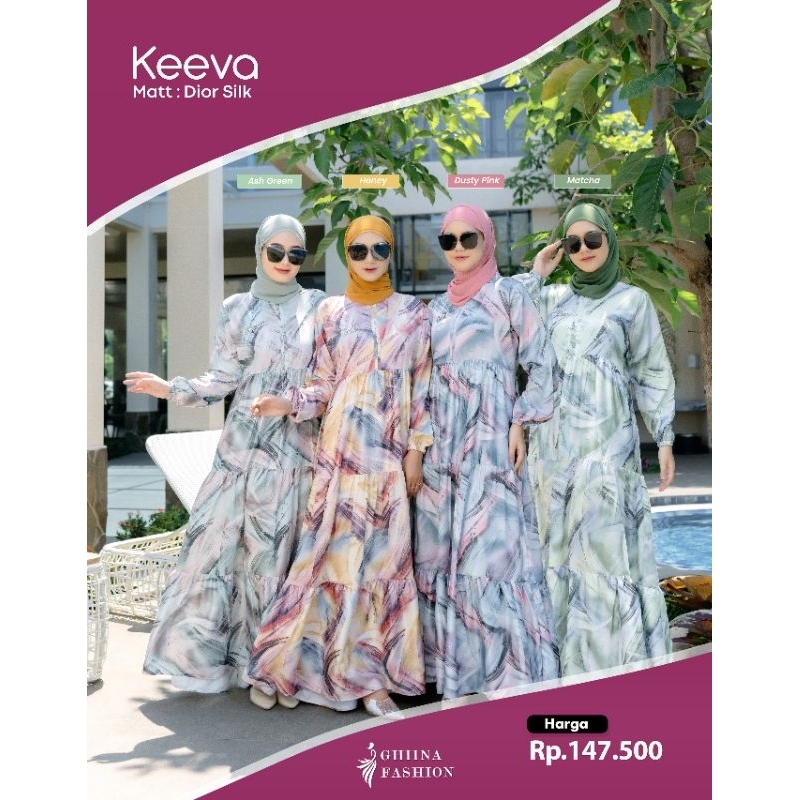 KEEVA DRESS✔️NEW ARRIVAL✔️ORIGINAL GHIINA FASHION✔️BAHAN DIOR SILK