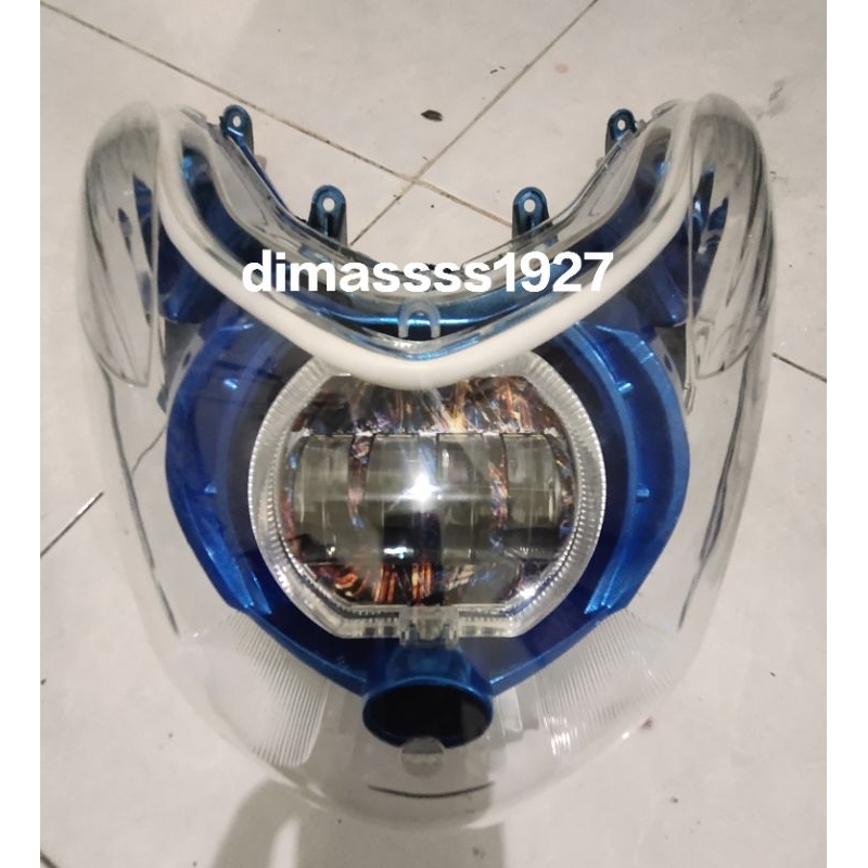 Reflektor costum MIO SOUL KARBU LED projie kristal daymaker lensa jauh dekat