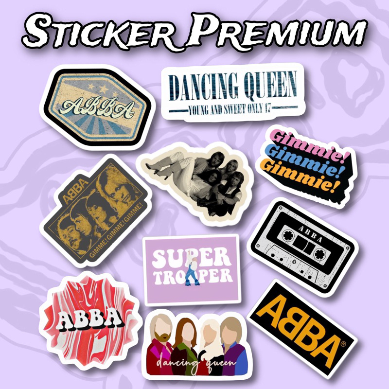 

Sticker ABBA Dancing Queen Mamma Mia Pack isi 10 Pcs Waterproof