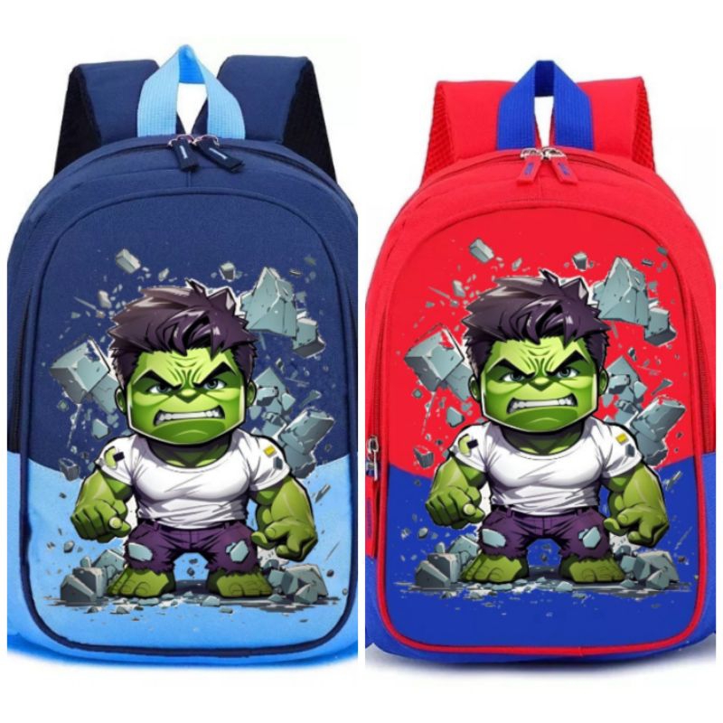 Tas Ransel Sekolah Anak Laki-laki Hulk Tas Sekolah Anak Cowok Keren Tas Ransel Sekolah Kekinian Tas 