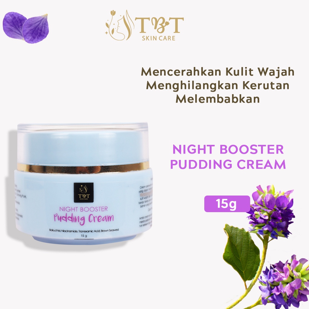 TBT Skin Care Moisturizer Night Booster Pudding Bakuchiol Cream - Mencerahkan serta Mengencangkan ku