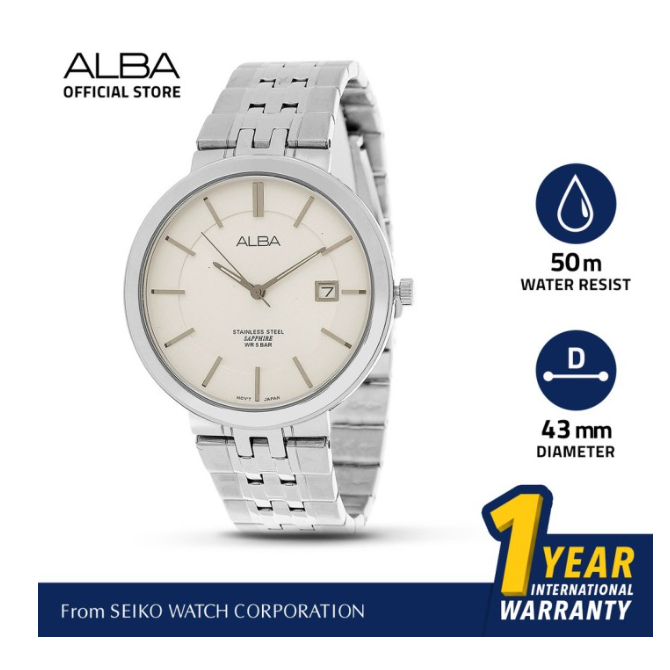 Jam Tangan Pria Alba PRESTIGE Quartz Stainless Steel AS9D83 Original