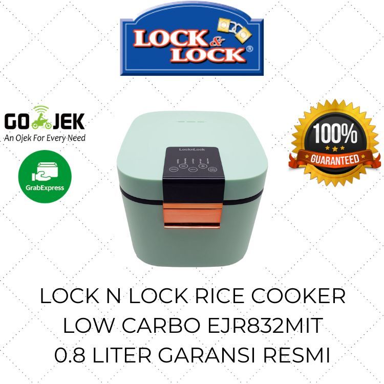 Lock n Lock Rice Cooker Low Carbo Digital 0.8 Liter EJR832MIT WARNA MINT / Magic Com Less Sugar / Me