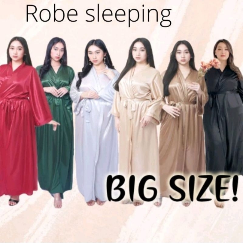 BAJU TIDUR RUBE KIMONO SATIN PANJANG