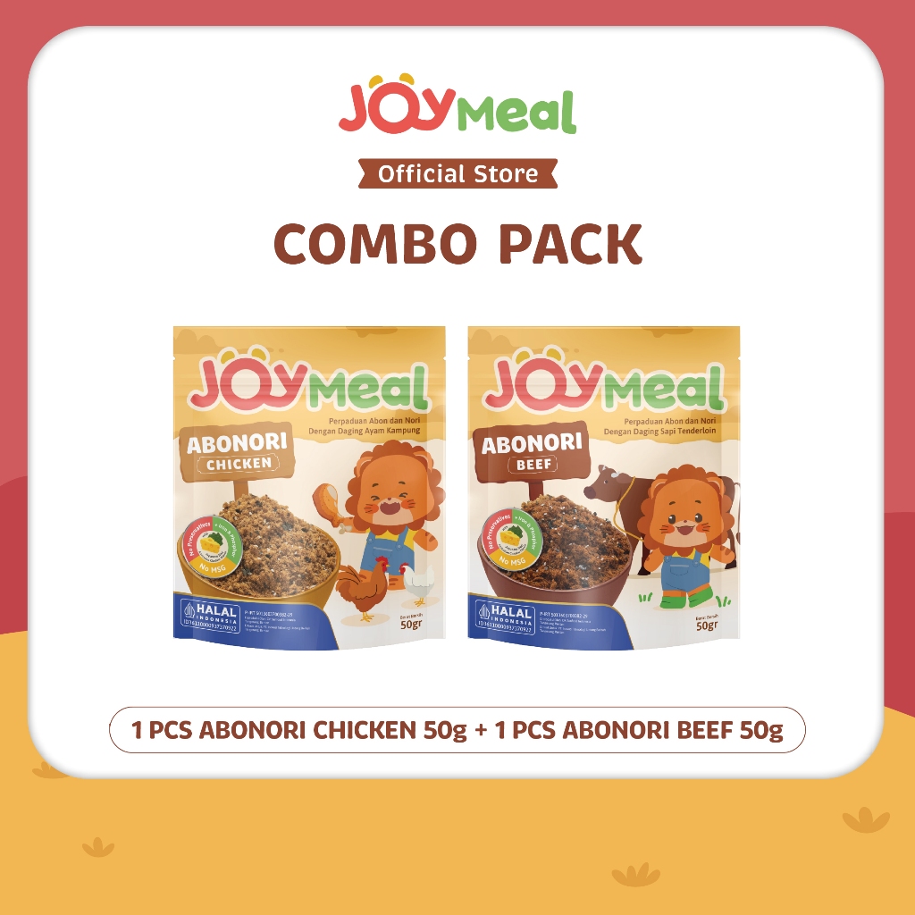 

JoyMeal AboNori BEEF & CHICKEN Original @50gr | Perpaduan Abon dan Nori dengan Daging Sapi Tenderloin dan Daging Ayam Kampung