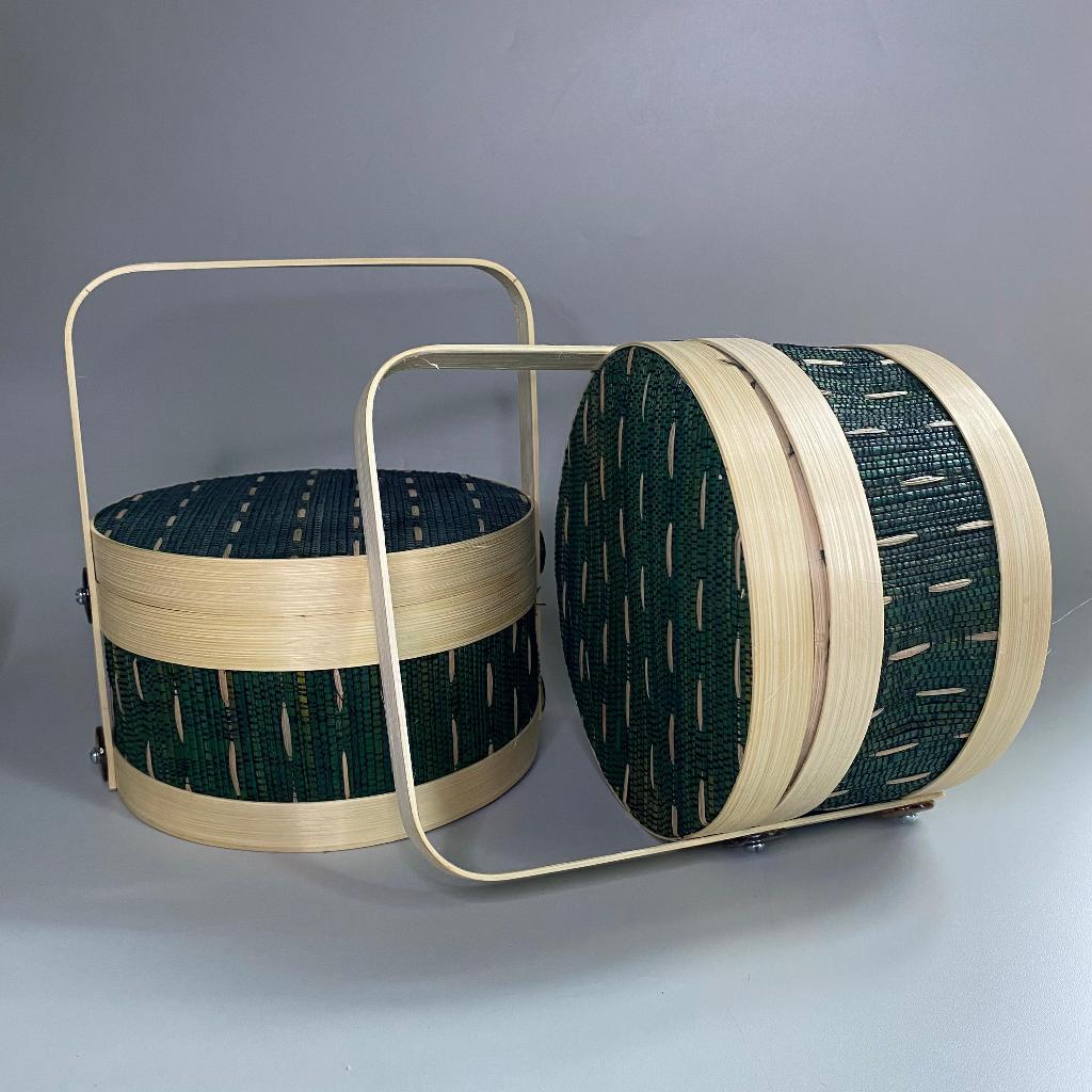 Hampers Bambu/Rantang bambu D20cm 1 Susun Hijau