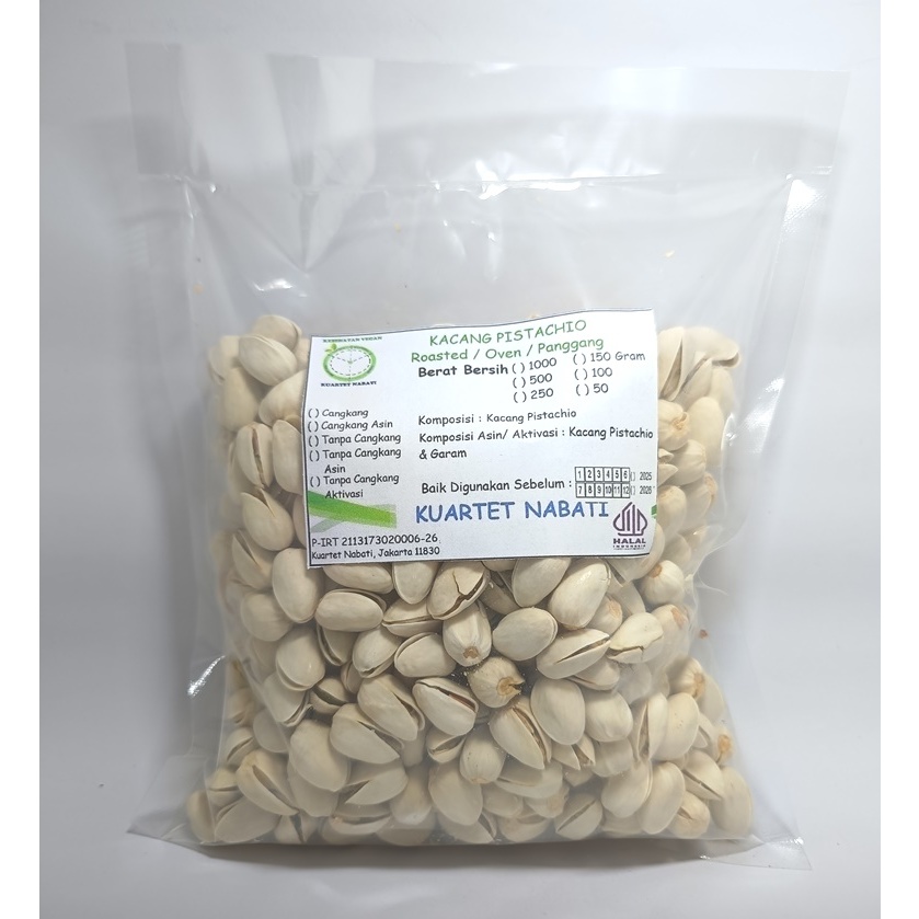 

500gr Kuartet Nabati Pistachio Nuts - Kacang Pistachio Varian Cangkang/ Tanpa Cangkang - Kacang Fustuk - Kacang Arab - Premium