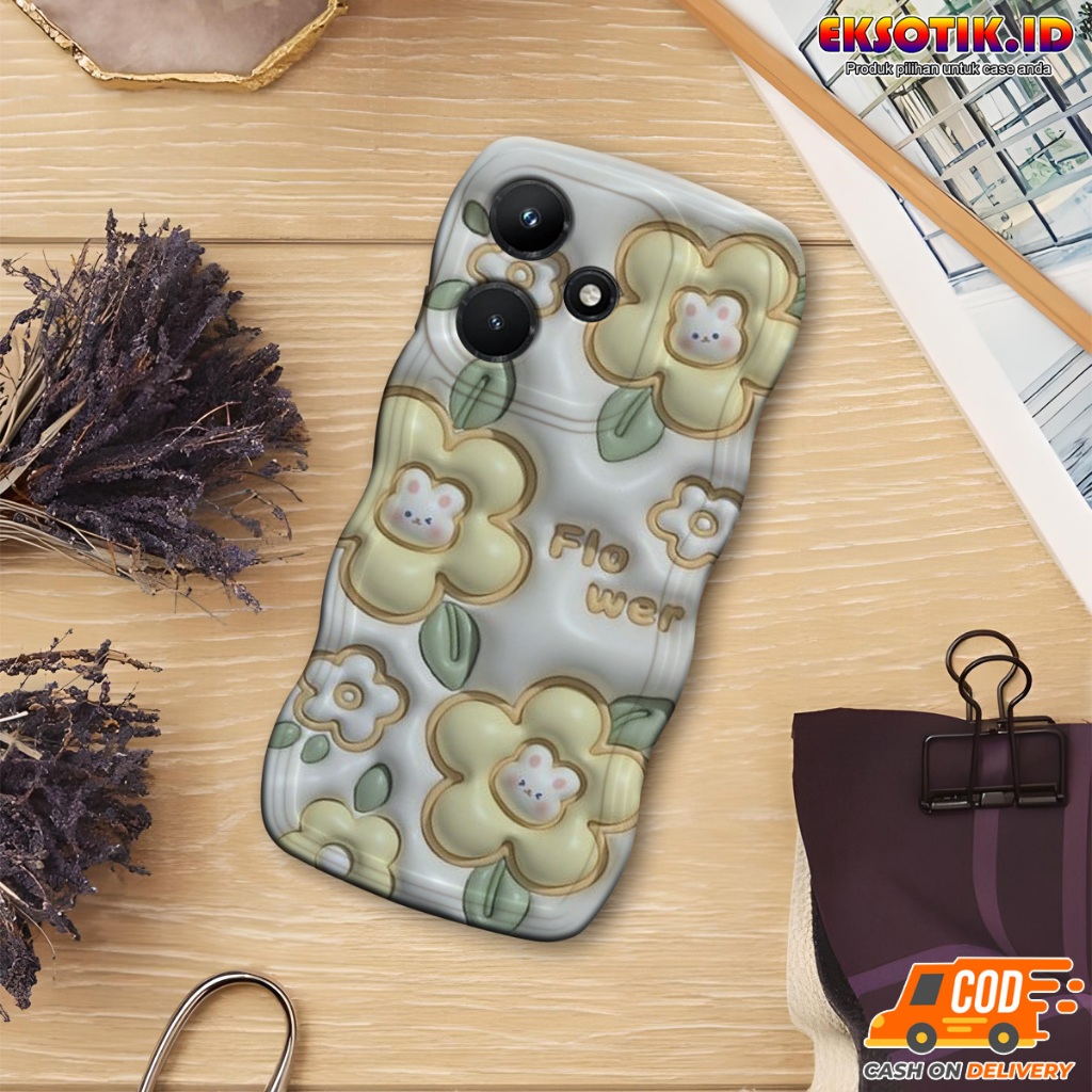 Case Infinix Hot 30i Gelombang - Cassing Infinix Hot 30i  - Silikon Infinix Hot 30i  - Softcase Infi